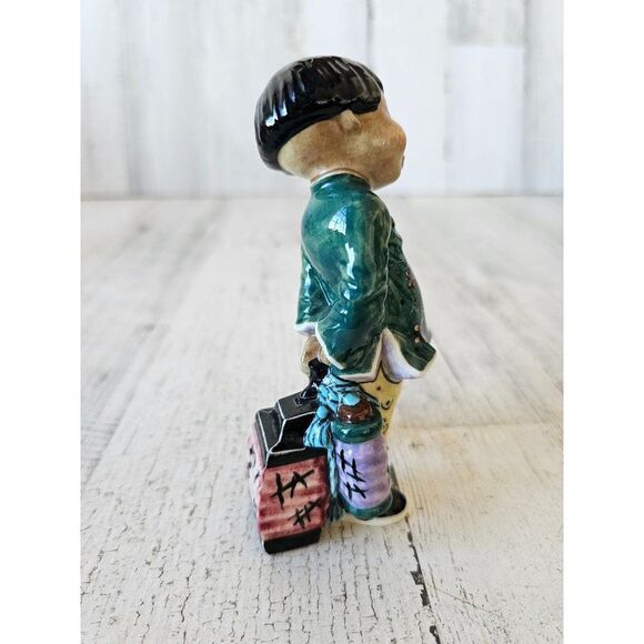 Gort little carp girl lantern Chinese green figurine vintage 1949 priolo statue - Picture 5 of 10
